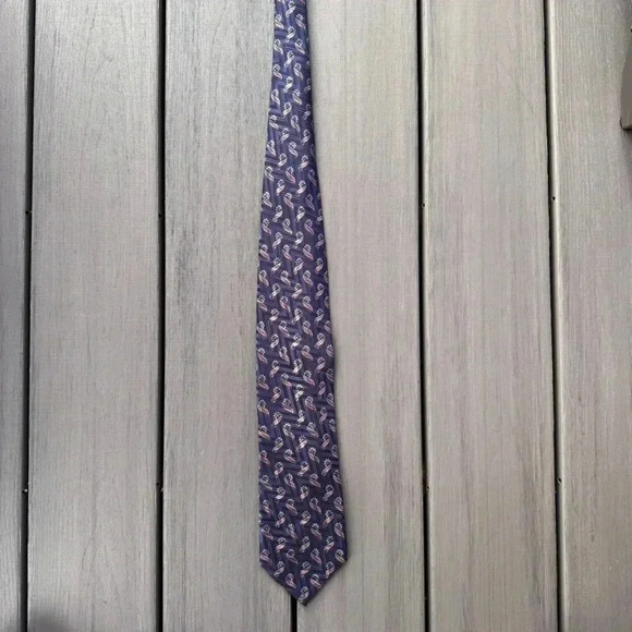 Ermenegildo Zegna Men’s Paisley Floral Navy Rose Gold Brown Neck‎ Silk Tie 3.75” - Picture 2 of 9